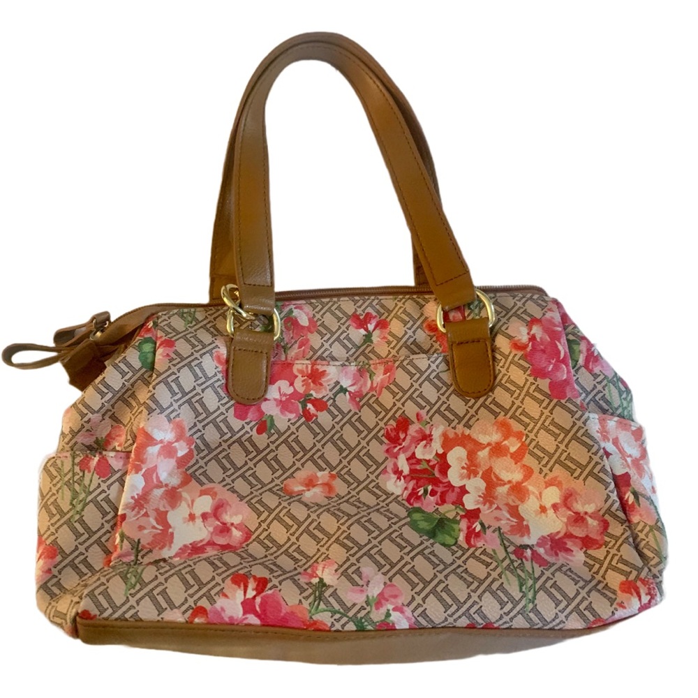 TT purse with multi-colored pink roses